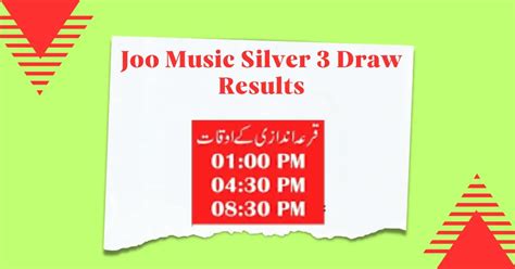 Joo Music Silver 3 Draw Results Today 2024 Check Online.